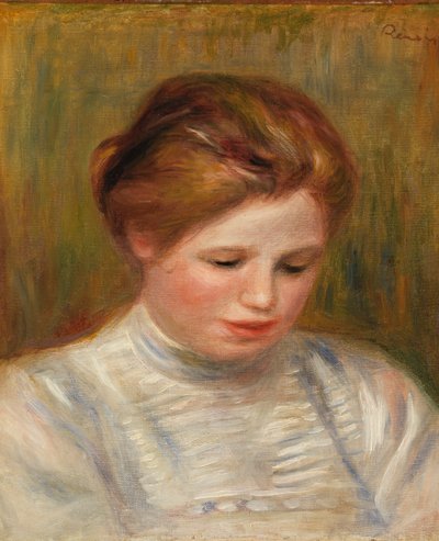 Kopf (Tête); auch genannt Etude de brodeuse von Pierre Auguste Renoir